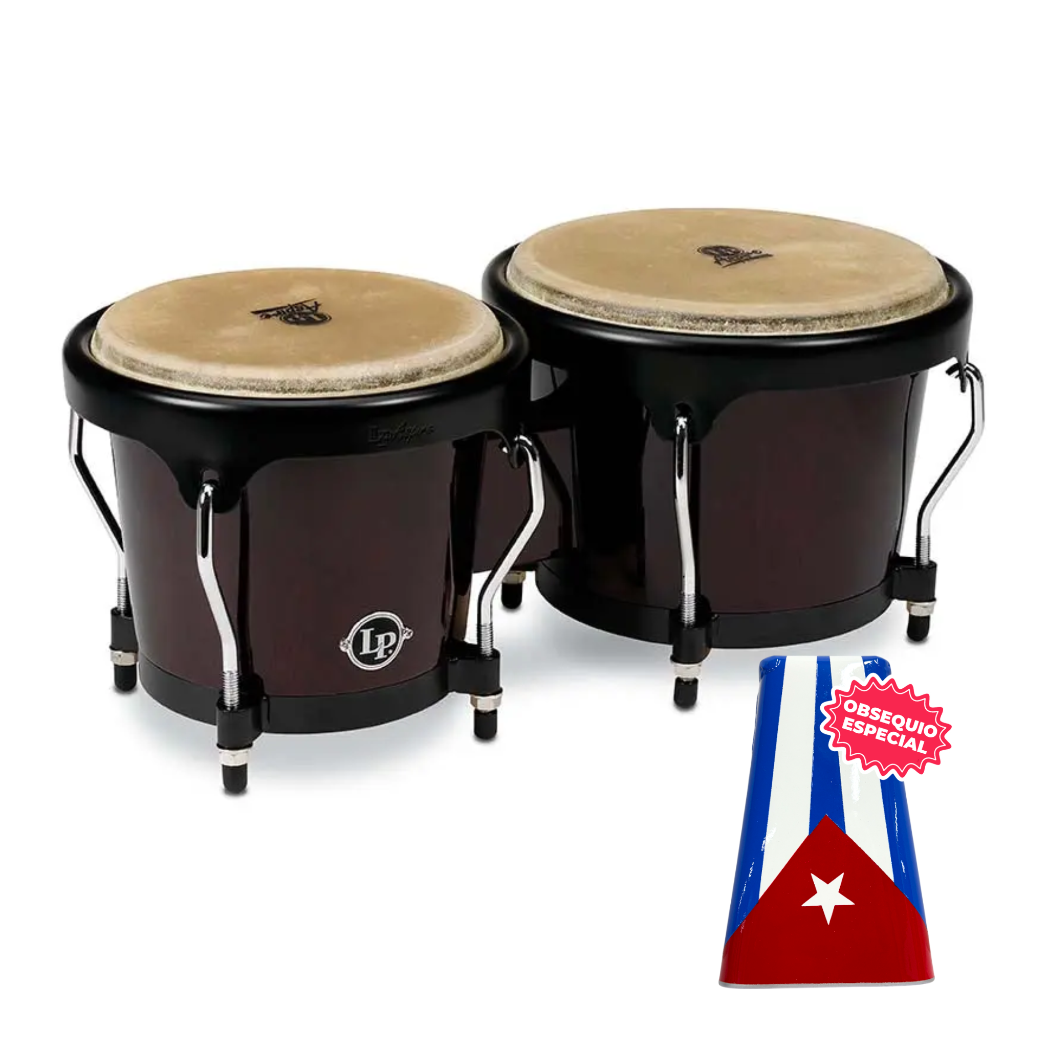 BONGO LP ASPIRE VINOTINTO ARO SEMICOMFORT NEGRO LPA601-DW INCLUYE CAMPANA SALSERA MEDIANA