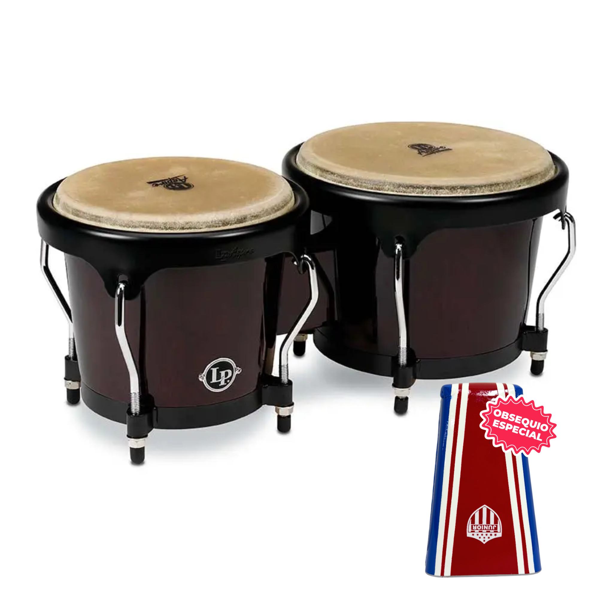 BONGO LP ASPIRE VINOTINTO ARO SEMICOMFORT NEGRO LPA601-DW INCLUYE CAMPANA SALSERA MEDIANA