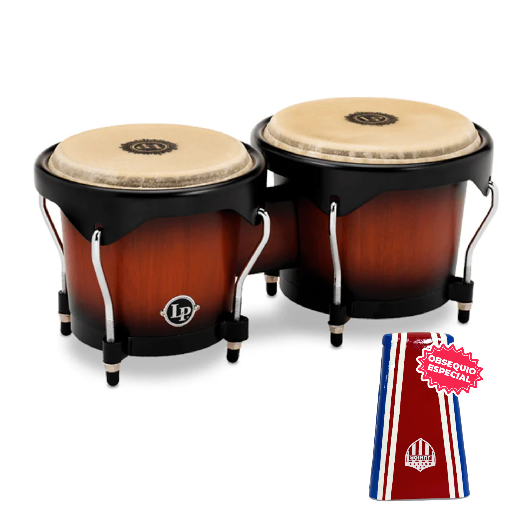 BONGO LP CITY SERIES SUNBURST LP601NY-VSB ARO SEMI CONFORT NEGRO INCLUYE CAMPANA SALSERA MEDIANA