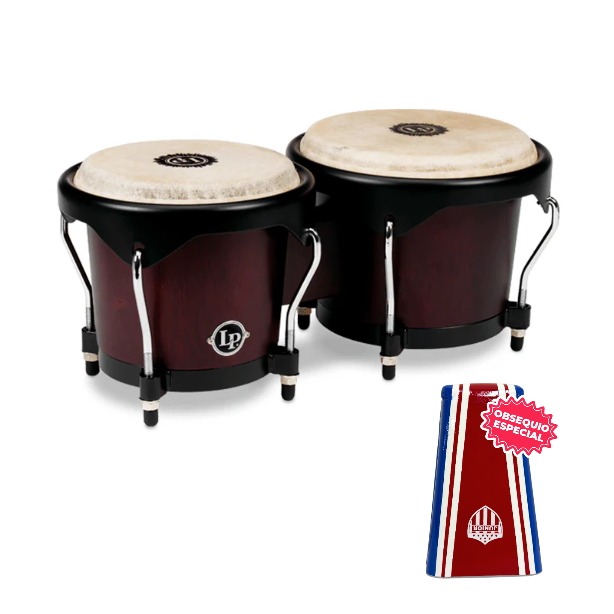 BONGO LP CITY SERIES VINOTINTO LP601NY-DW ARO SEMI CONFORT NEGRO INCLUYE CAMPANA SALSERA MEDIANA