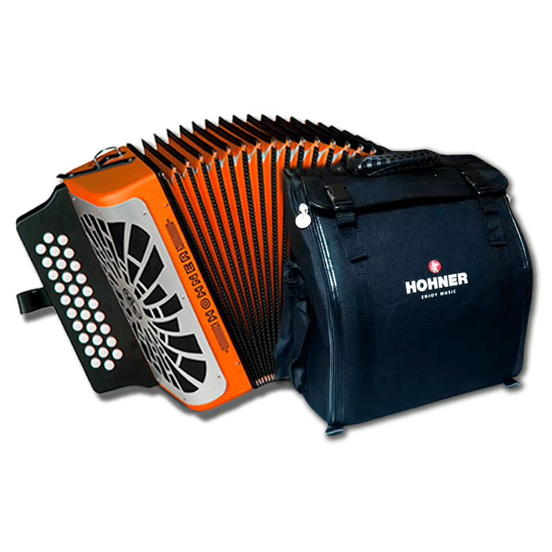 ACORDEÓN HOHNER REY VALLENATO BESAS NARANJA A4965S