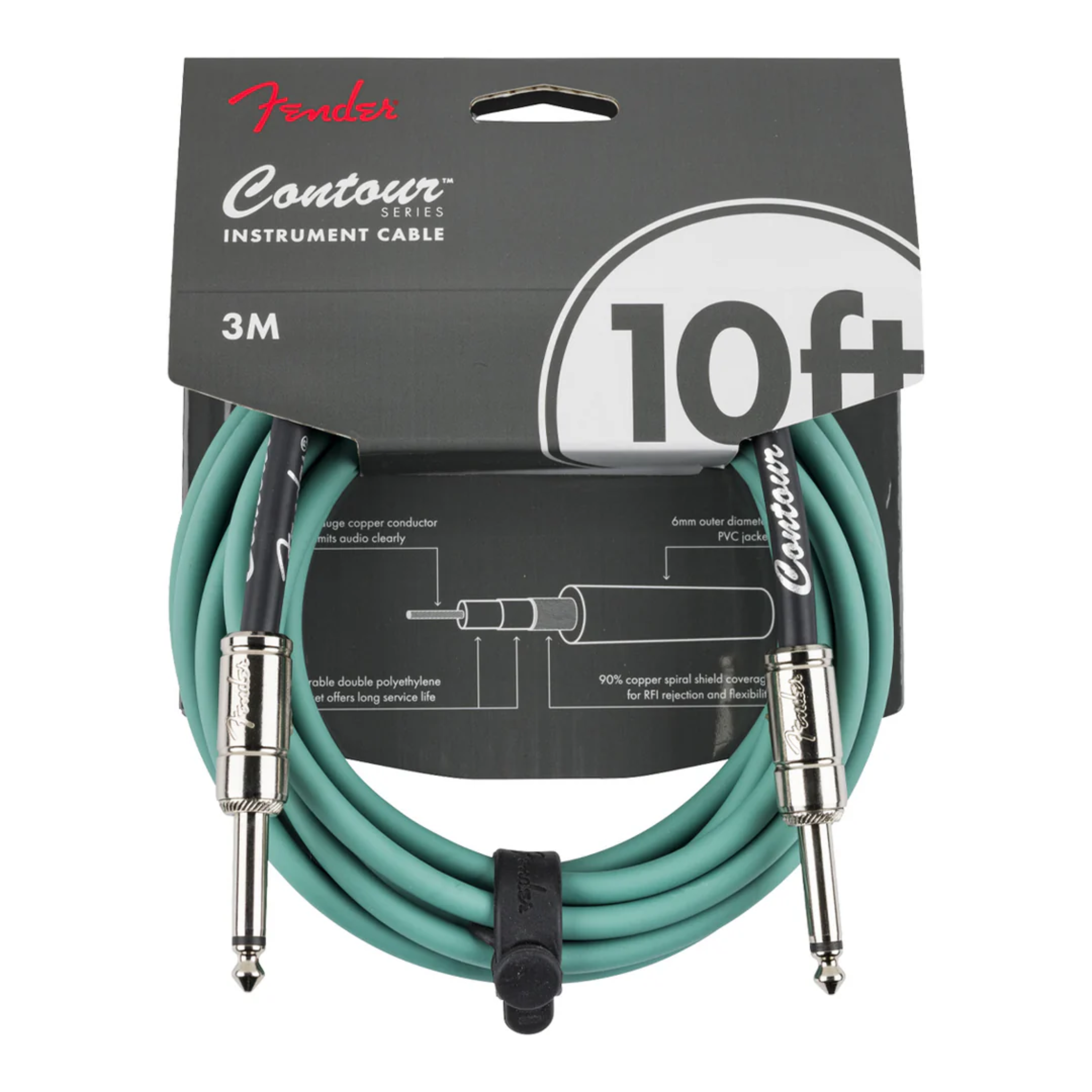 CABLE LINEA FENDER CONTOUR 3 MTS VERDE MOD0990571146