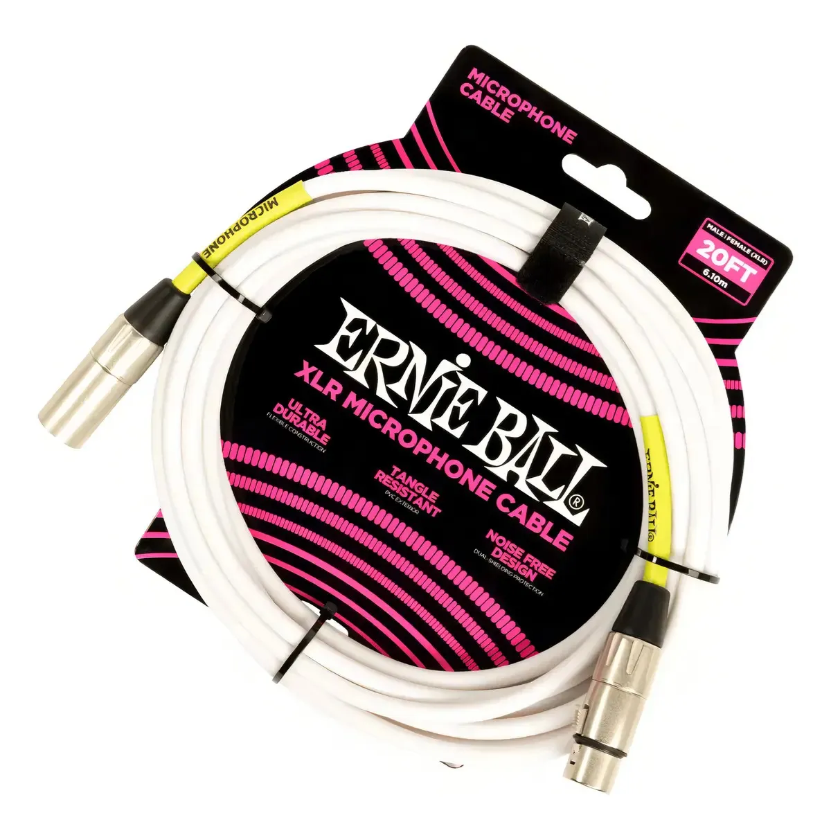 CABLE MICROFONO ERNIE BALL 6.10 MTS BLAN