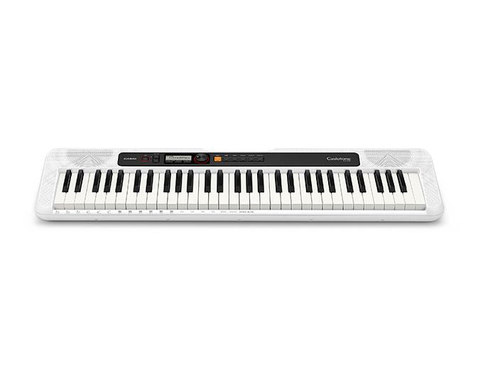 TECLADO CASIO CT-S200 CASIOTONE COLOR BLANCO  INCLUYE ADAPTADOR DE CORRIENTE RECIBE GRATIS STAND PIANO AUDIOKING AKZ003 NEGRO