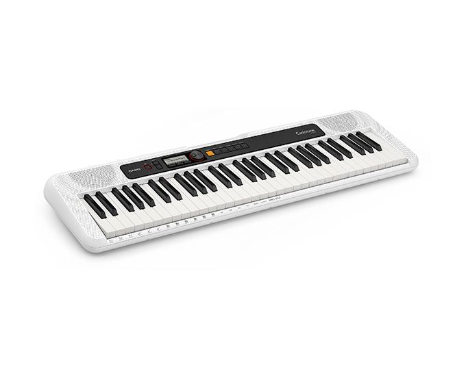 TECLADO CASIO CT-S200 CASIOTONE COLOR BLANCO  INCLUYE ADAPTADOR DE CORRIENTE RECIBE GRATIS STAND PIANO AUDIOKING AKZ003 NEGRO