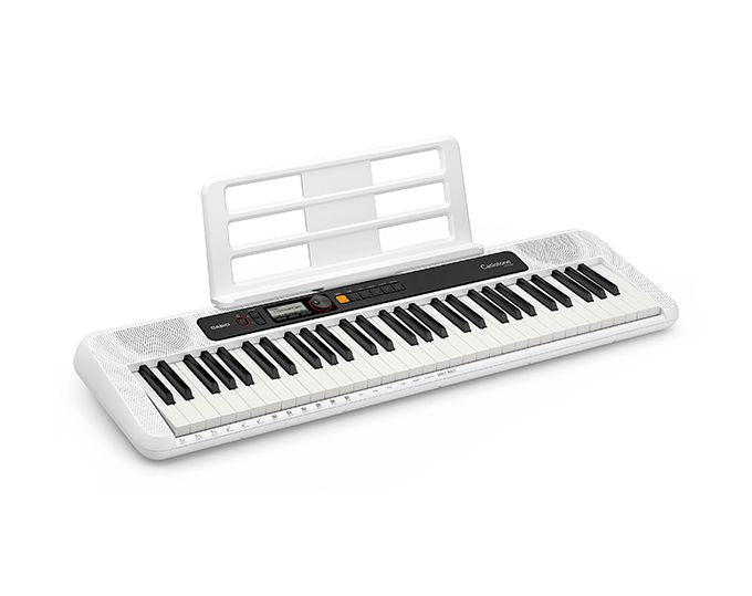 TECLADO CASIO CT-S200 CASIOTONE COLOR BLANCO  INCLUYE ADAPTADOR DE CORRIENTE RECIBE GRATIS STAND PIANO AUDIOKING AKZ003 NEGRO