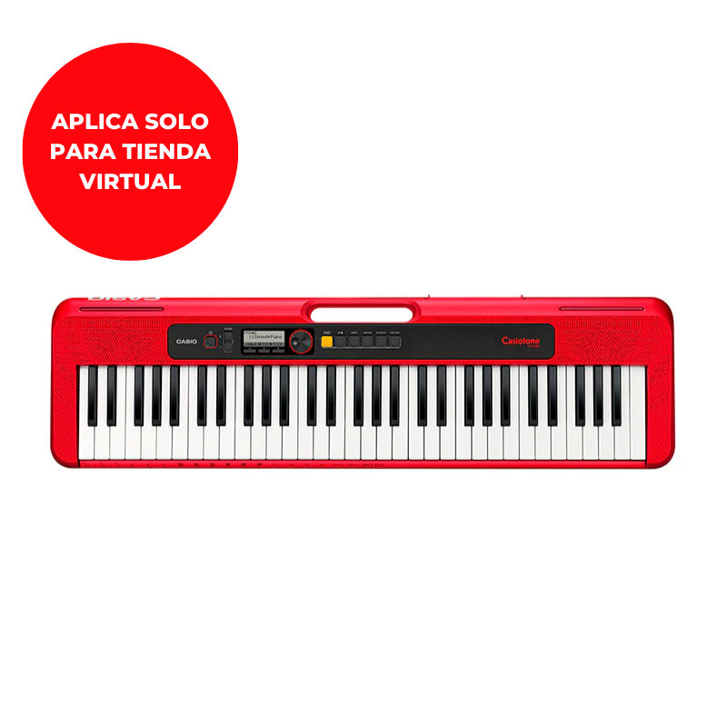 TECLADO CASIO CT-S200 CASIOTONE COLOR ROJO  INCLUYE ADAPTADOR DE CORRIENTE