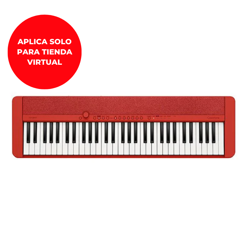 TECLADO CASIOTONE CT-S1 COLOR ROJO INCLUYE ADAPTADOR
