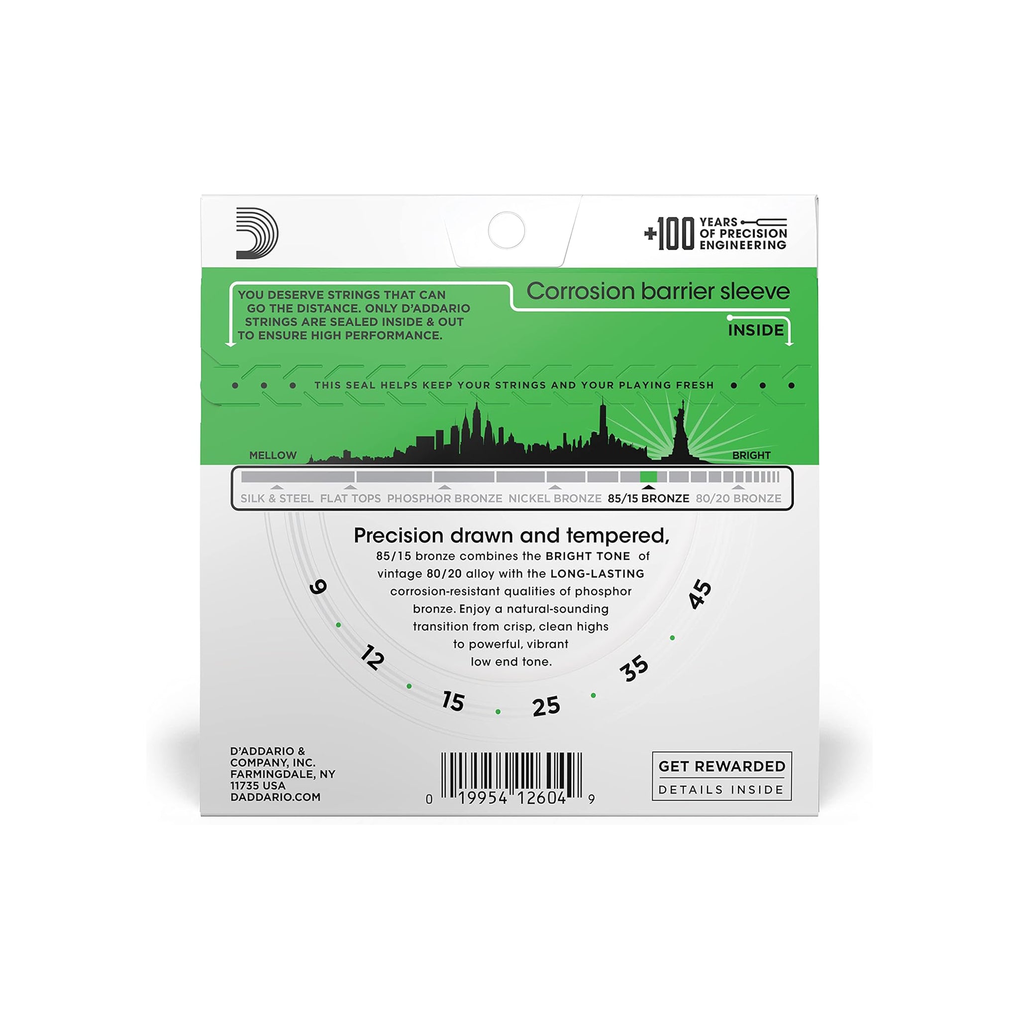 CUERDAS D"ADDARIO EZ890 GTR 009-045 PARA GUITARRA ACÚSTICA