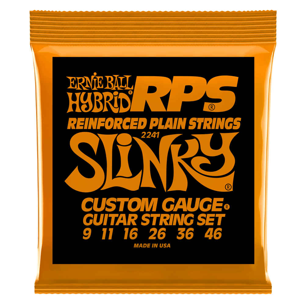 CUERDAS ERNIE BALL HYBRID SLINKY RPS P02241 ENTORCHADAS EN NICKEL PARA GUITARRA ELECTRICA CALIBRE 9-46