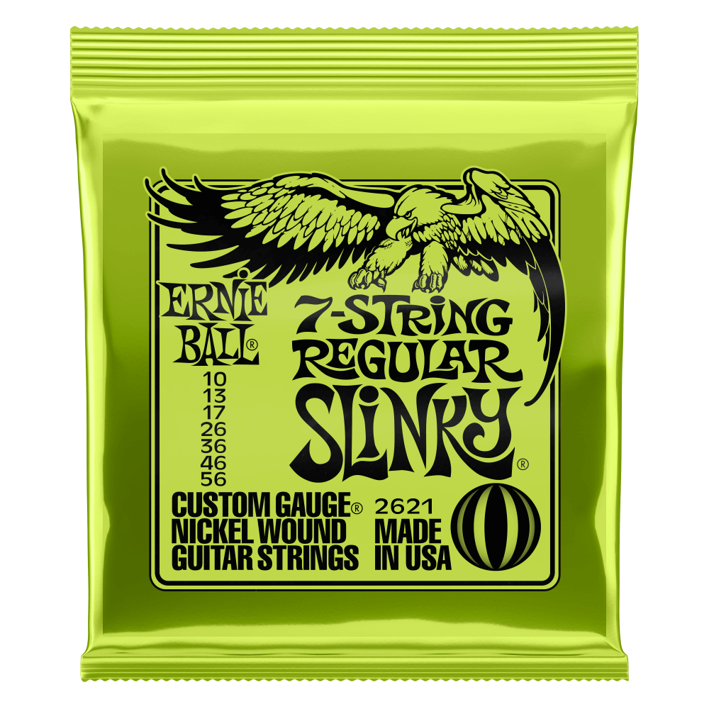 CUERDAS ERNIE BALL REGULAR SLINKY P02621 NICKEL WOUND PARA GUITARRA ELECTRICA 7 CUERDAS CALIBRE 10-56