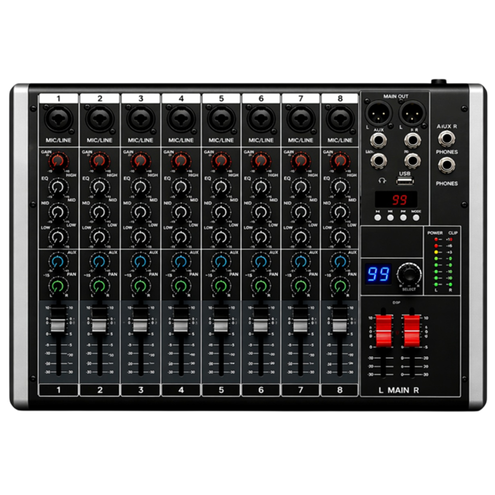 MIXER AURORA AVX V8 ANALOGA CON EFECTOS