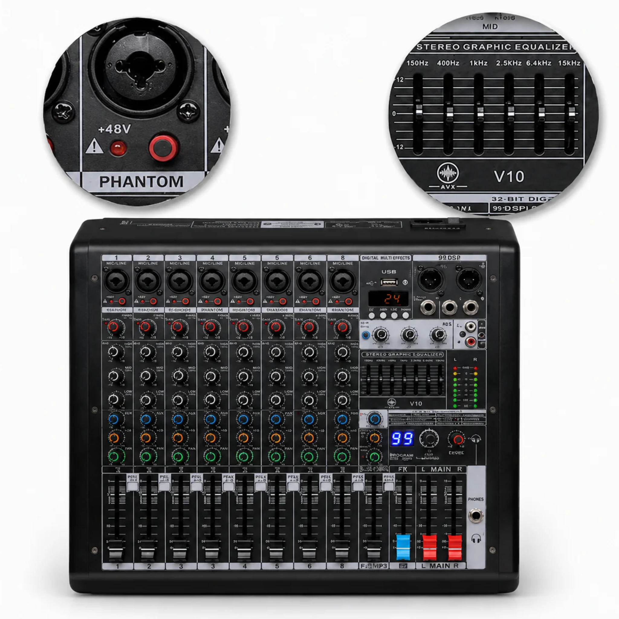 MIXER AURORA AVX VX10 ANALOGA CON EFECTO