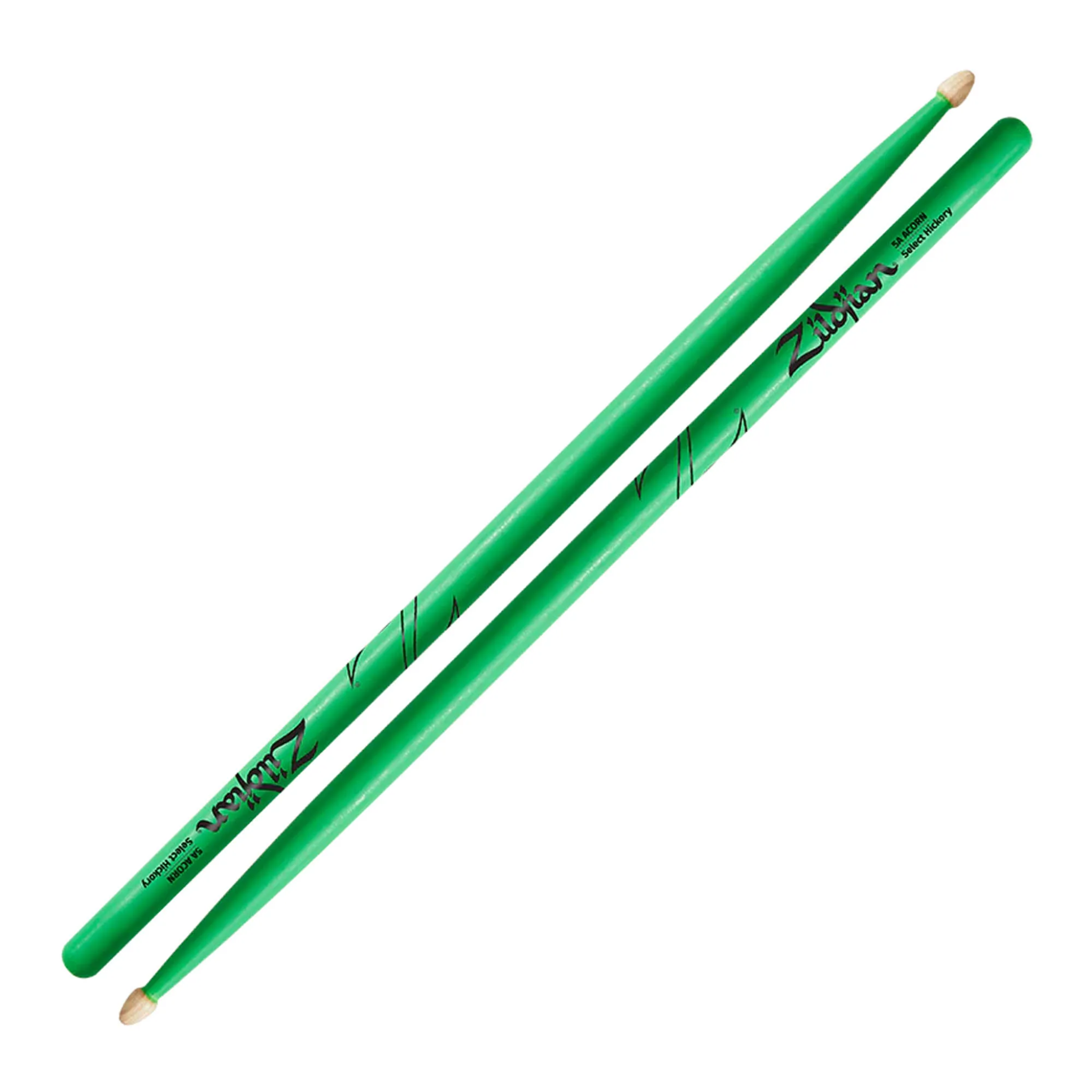 BAQUETA ZILDJIAN PUNTA MADERA 5A VERDE NEON
