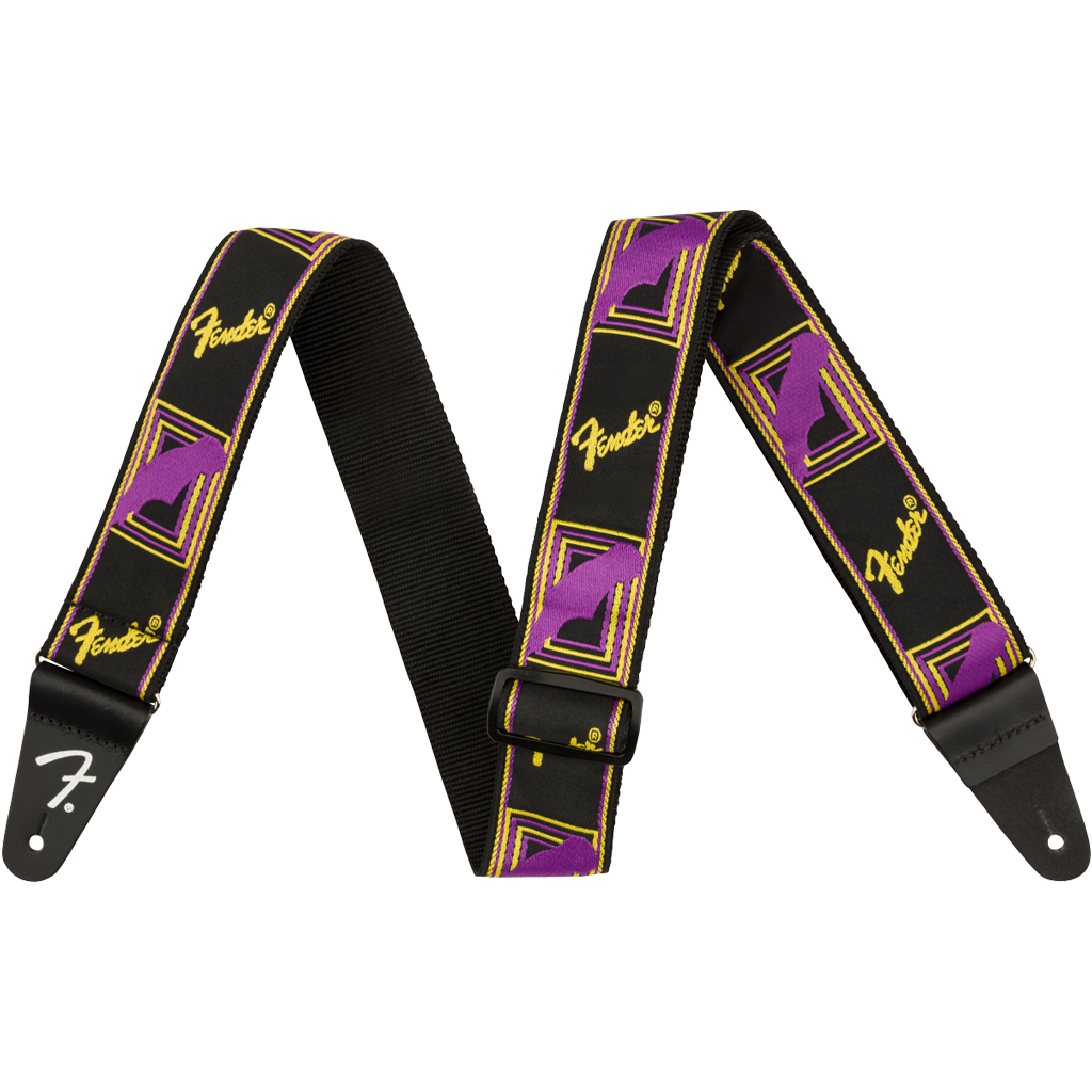 CORREA FENDER PARA GUITARRA MONOGRAMA NEON MORADO/AMARILLO MOD0990681306