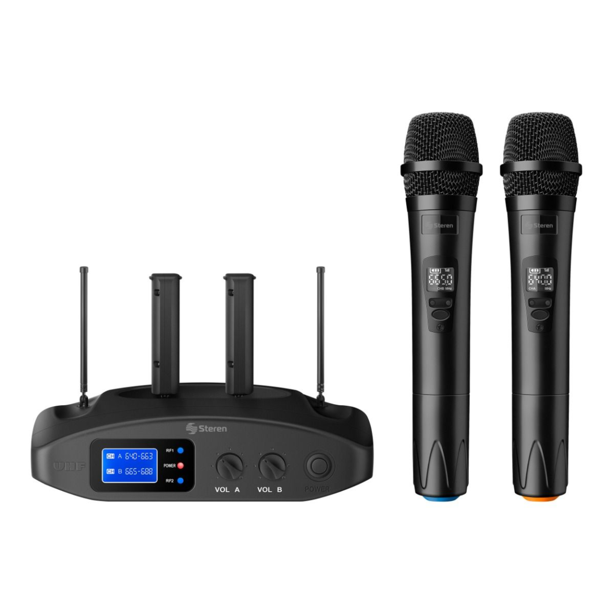MICROFONO STEREN WR-810 UHF DOBLE INALAMAMBRICO DE MANO