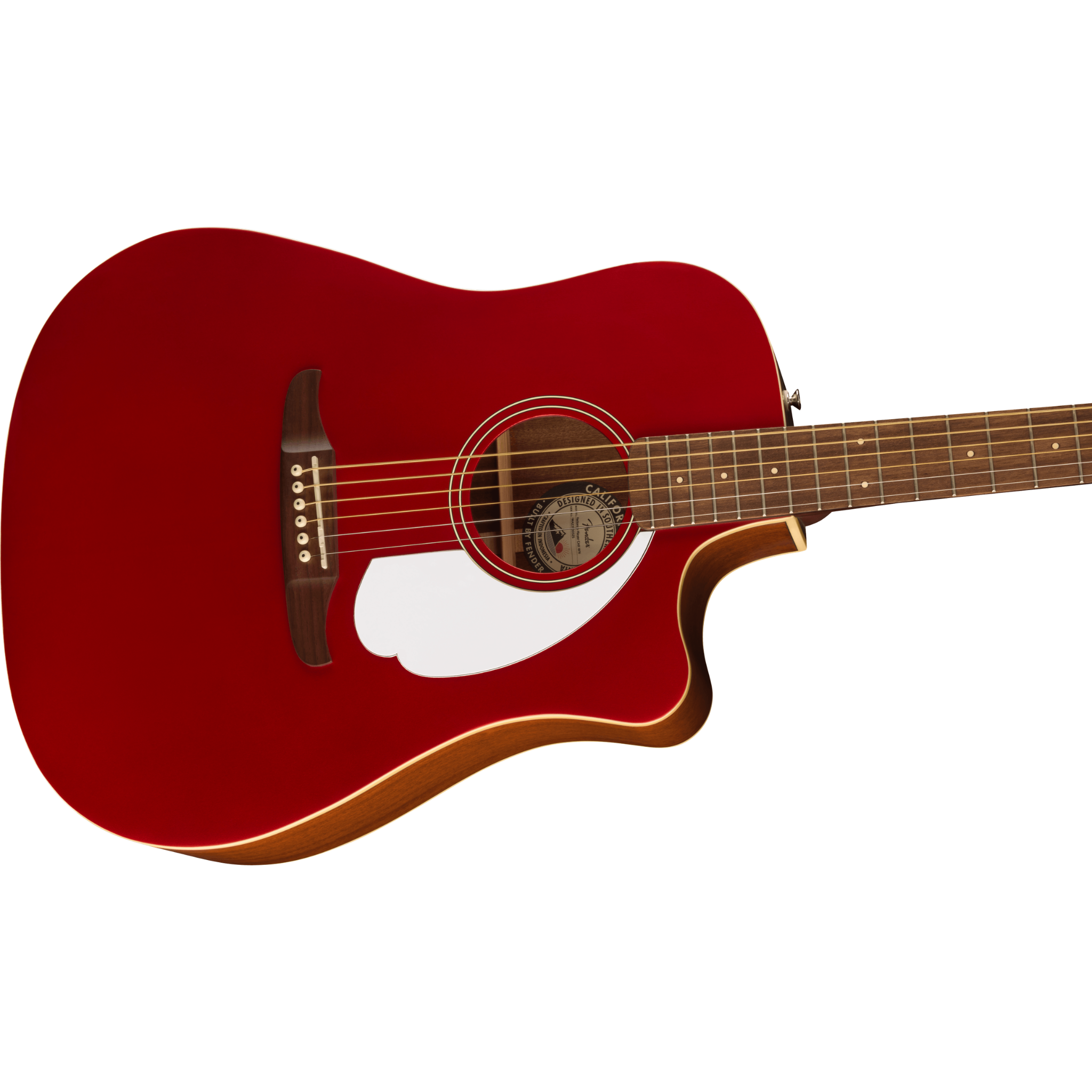 GUITARRA ELECTROACUSTICA FENDER PLR REDONDO FOLK ROJO