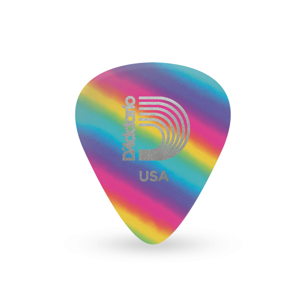 PICK D"ADDARIO CELULOIDE RAINBOW MEDIUM TRANSPARENTE