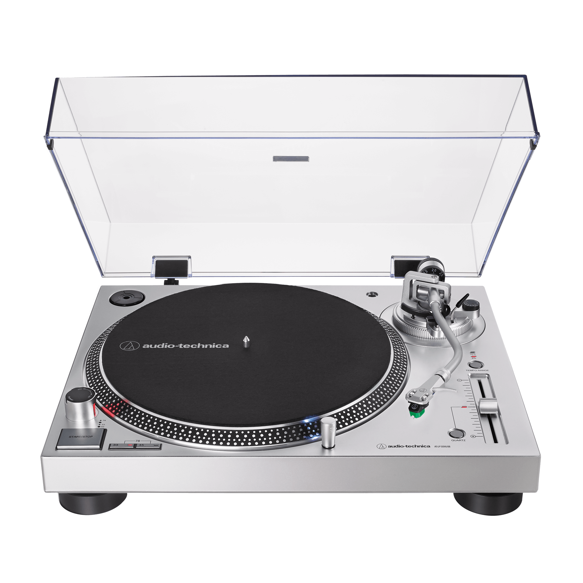 TOCADISCOS AUDIO TECHNICA AT-LP120XUSB-SV EN COLOR PLATEADO SEMI PROFESIONAL