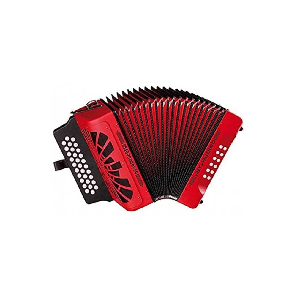 ACORDEON HOHNER REY VALLENATO GCF ROJO A4924S