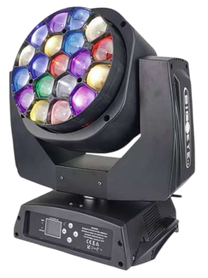 CABEZA MOVIL AURORA M1915B WASH 19LEDS R