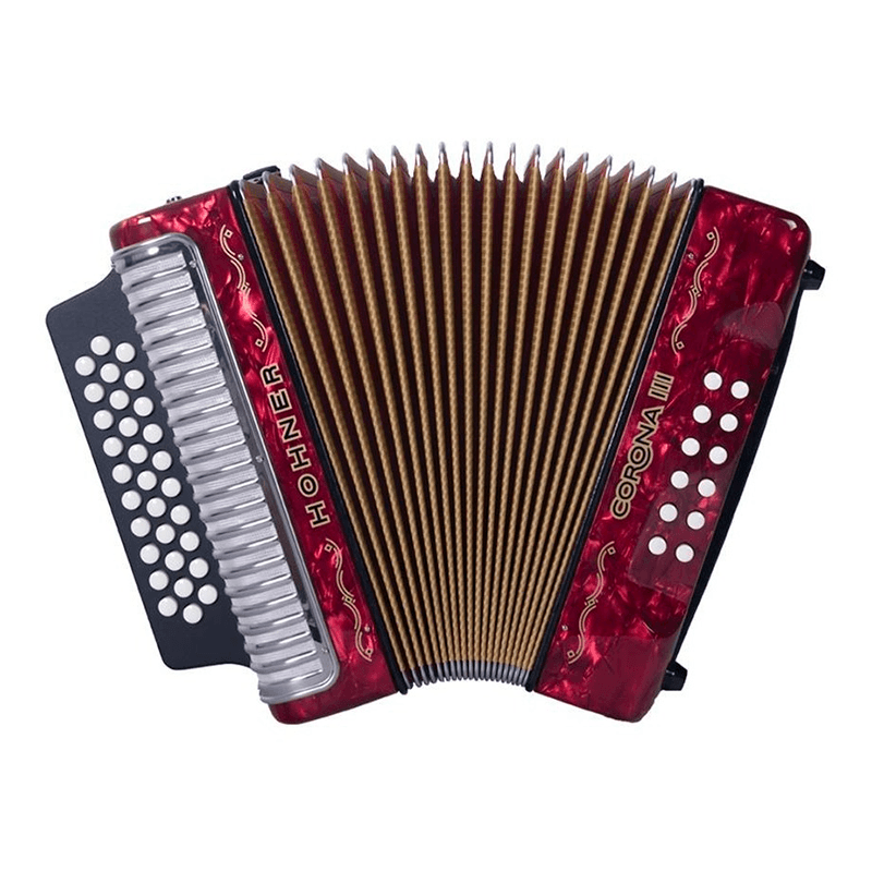 ACORDEÓN HOHNER III CORONA BESAS ROJO A5763S