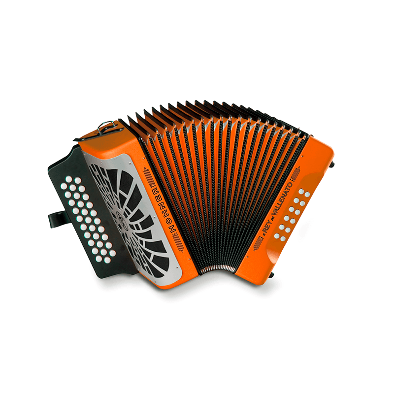 ACORDEÓN HOHNER REY VALLENATO BESAS NARANJA A4965S