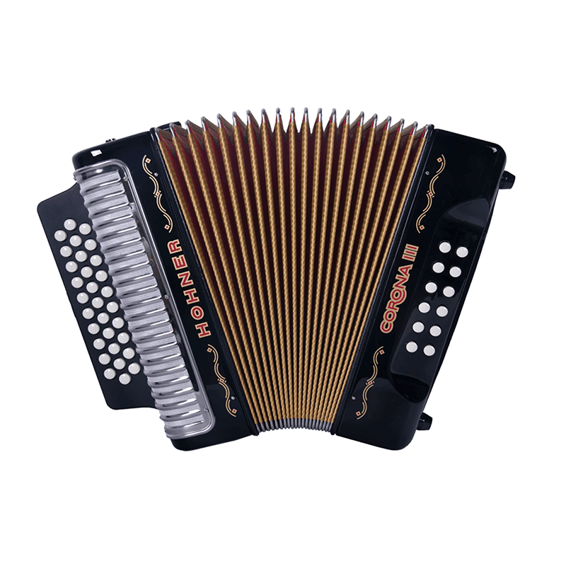 ACORDEÓN HOHNER III CORONA BESAS NEGRO