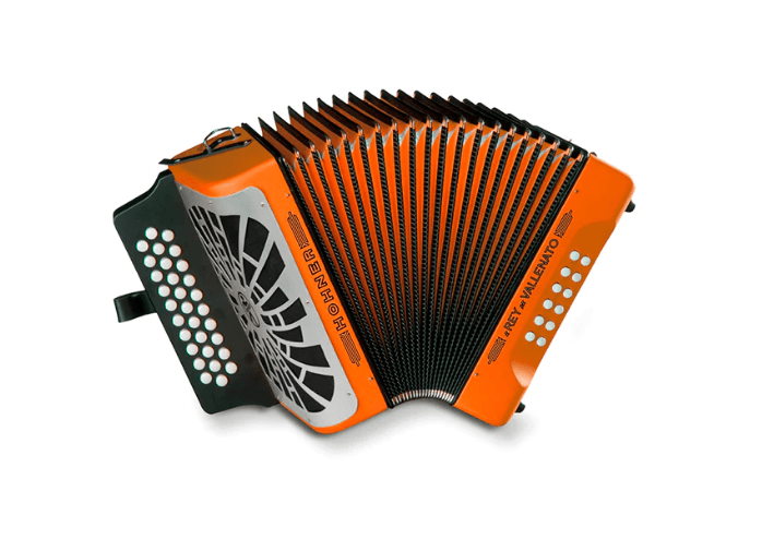 ACORDEÓN HOHNER REY VALLENATO ADG NARANJA A4905S