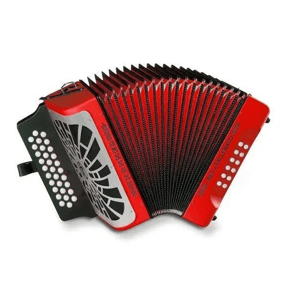 ACORDEÓN HOHNER REY VALLENATO BESAS ROJO A4964S