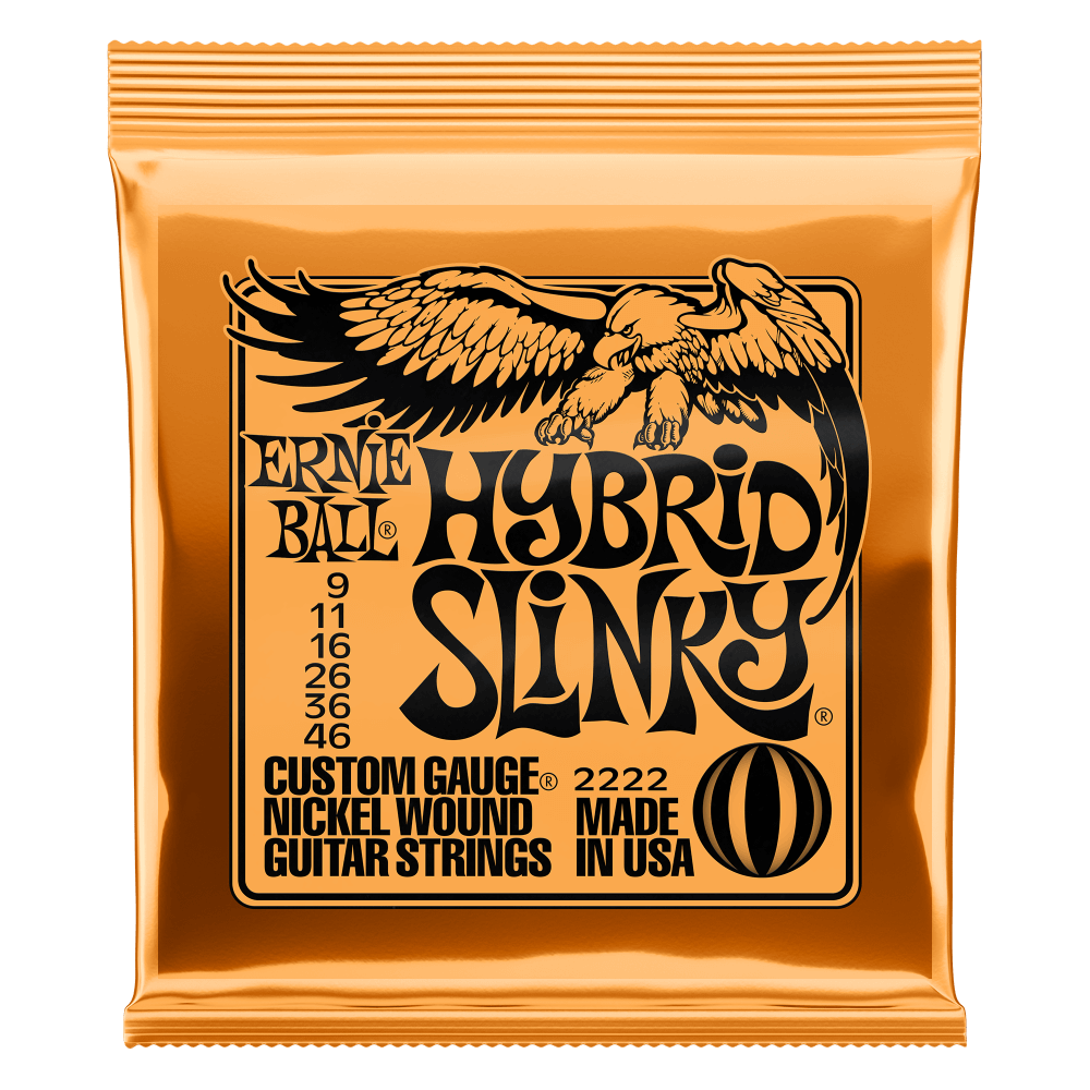 CUERDAS ERNIE BALL HYBRID SLINKY NICKEL WOUND P02222 (9-46) PARA GUITA —  Miche - Tiendas Musicales