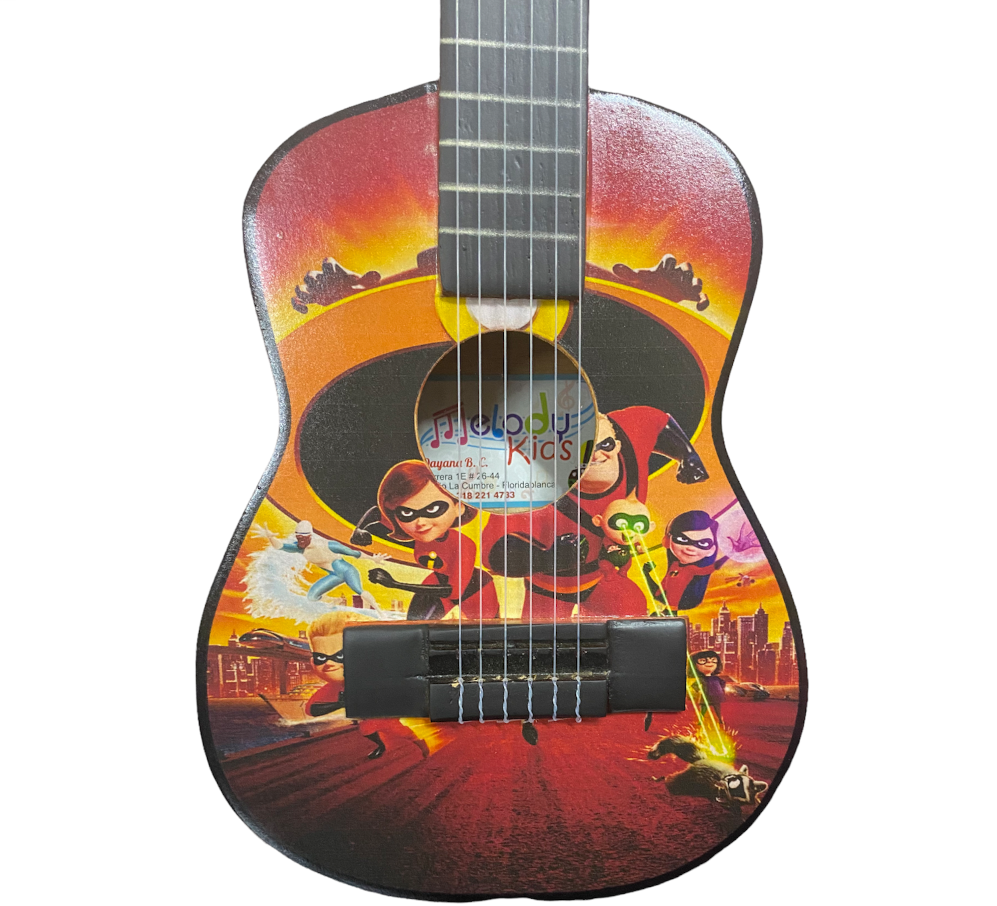 GUITARRA ACUSTICA MICHE PARA NIÑO 22" LOS INCREHIBLES