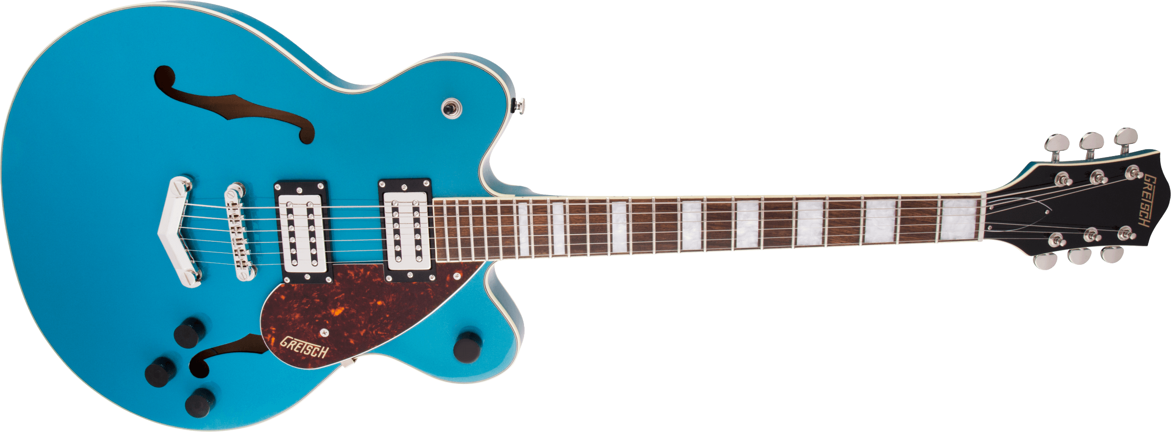 GUITARRA ELECTRICA GRETSCH G2622 STREAMLINER  DE DOBLE CORTE CON TOPE EN V MOD2806200508 EN COLOR AZUL,