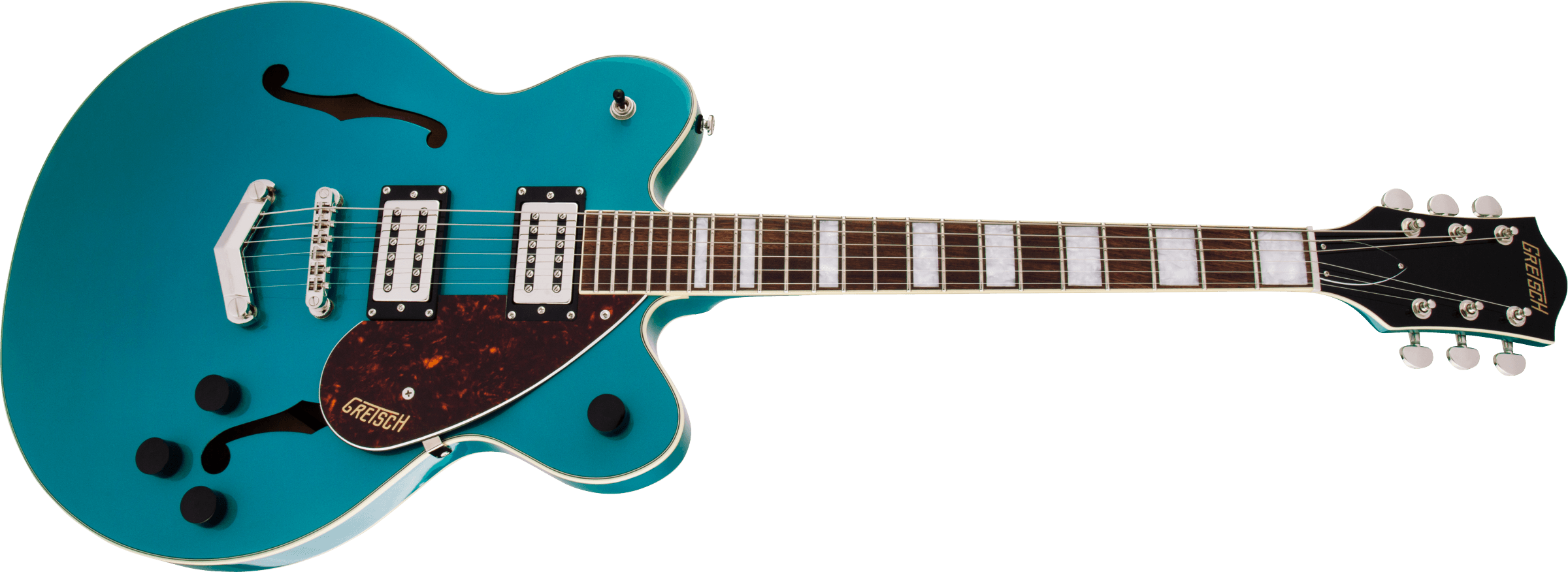 GUITARRA ELECTRICA GRETSCH G2622 STREAMLINER  DE DOBLE CORTE CON TOPE EN V MOD2806200508 EN COLOR AZUL,