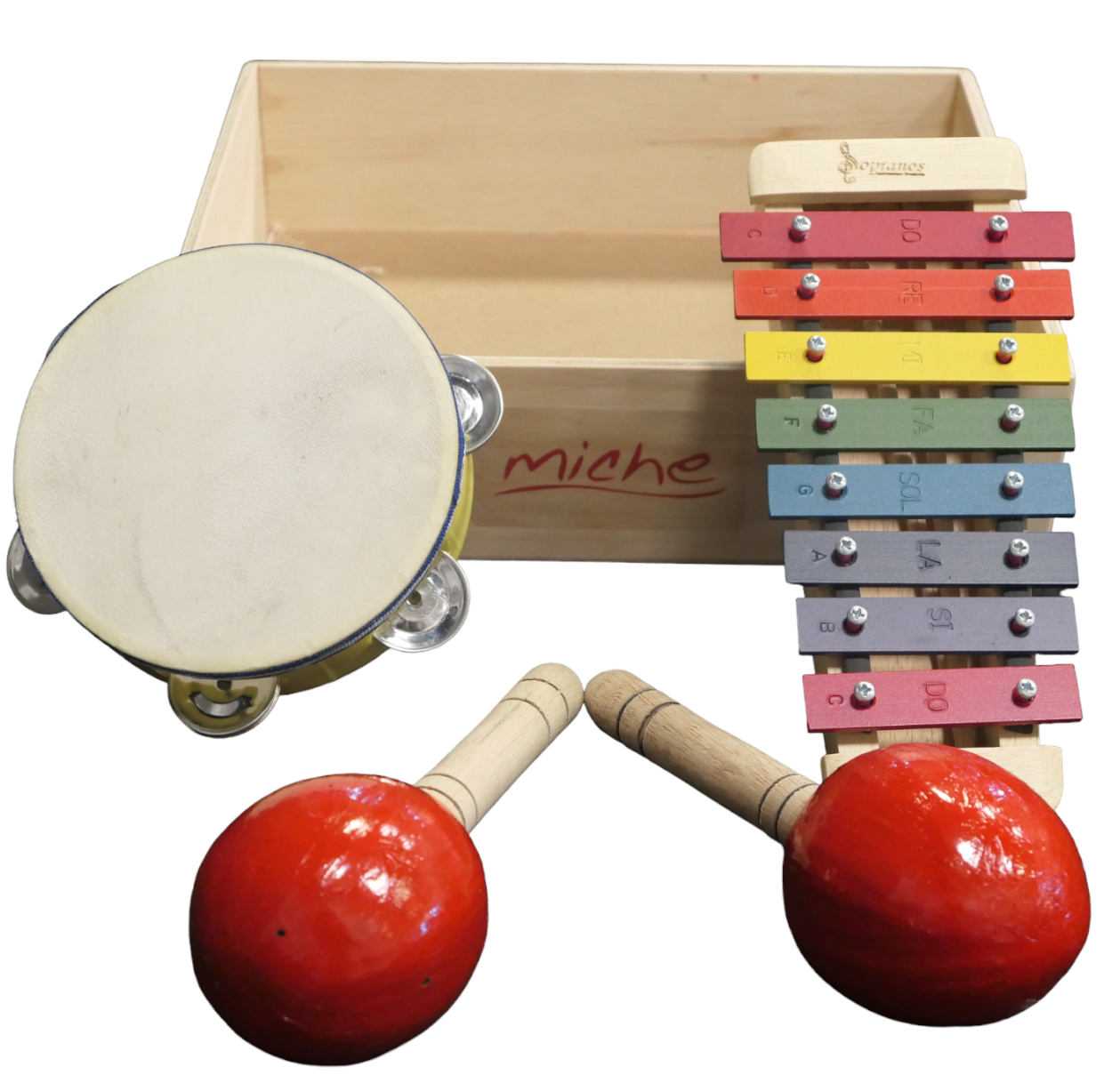 Kits Instrumentos Musicales Infantiles Pandera+maracas+dedo