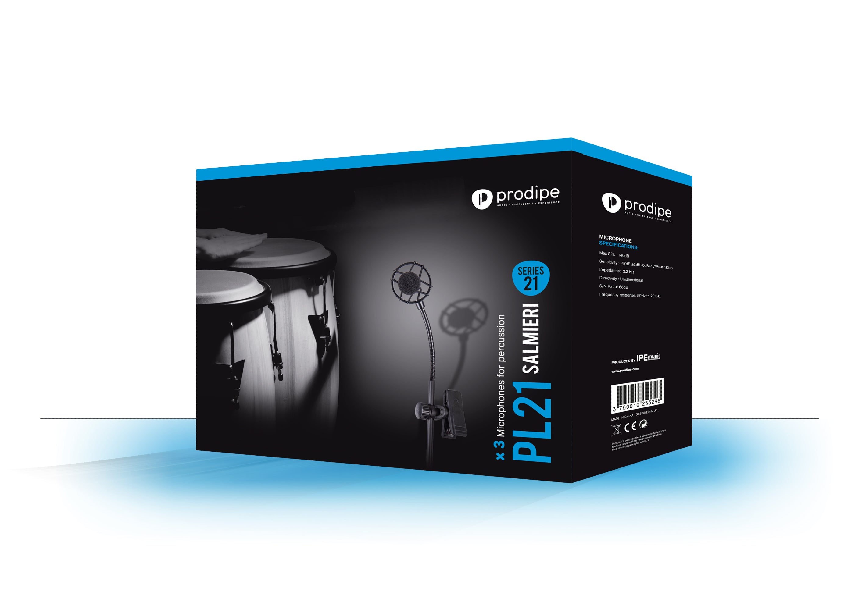 MICROFONO PRODIPE PL21 SET 3 PERCUCION MICROFONO CONDENSADOR 3UNIDADES
