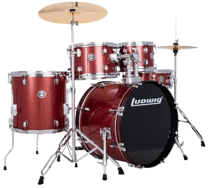 BATERIA LUDWIG ACCENT 5 PIEZAS RED SPARKLE LC19514DIR